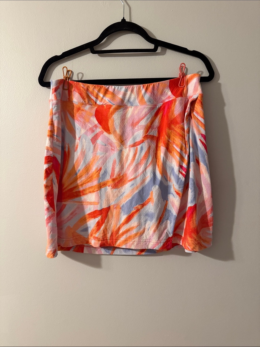 Tribal Bright Orange & Pink Abstract Mini Skirt
